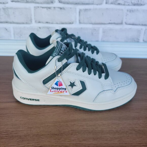 ⭐Converse Weapon OX Low Sz 7 Women's Shoes Leather Sneaker Beige Green A11212C⭐ - Picture 11 of 13